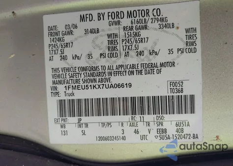 2007 Ford Explorer Sport Trac Xlt from USA, damaged, VIN 1FMEU51KX7UA06619